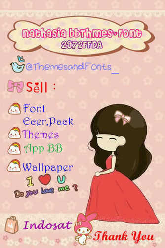 [BBThemes & Fonts] ingin beli themes dan fonts dengan harga murah ?pembayaran via pulsa indosat im3. Add:2972FFDA , check favorite untuk liat themes / fonts.
