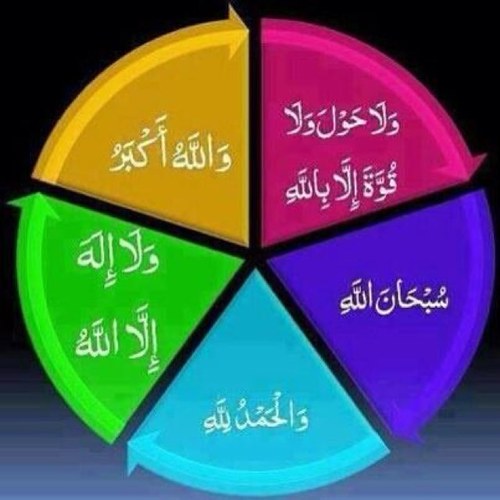 سبحان الله والحمد لله ولا إله إلا الله والله أكبر ولا حول ولاقوة الا بالله