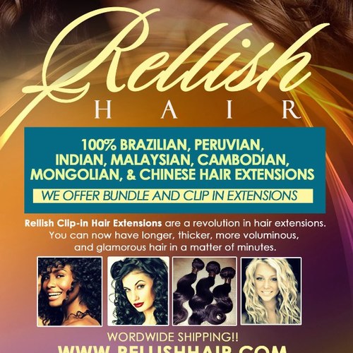Rellish Hair - offering Clip-in &  Bundle Hair Extensions.  You can now have longer, thicker, more voluminous, and glamorous hair in a matter of minutes.
