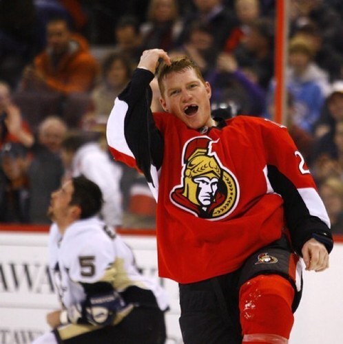 Not Chris Neil. #Sens Player Livin the Dream. Clappin Bombs and Wheelin Moms