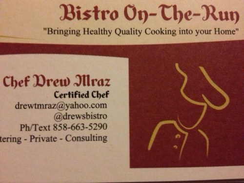 Venturing into the food porn world by launching my Drew's Bistro On-The-Run private chefing, catering and consulting.