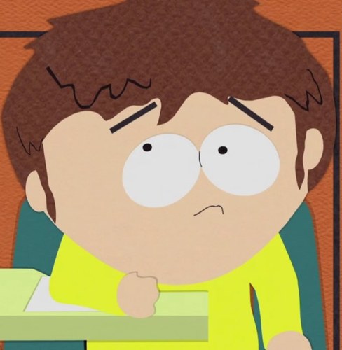 H-h-h-hello there fellas my n-n-n-name is Jimmy Valmer, I like s-s-s-stand up comedy taken b-by @zegolden