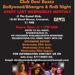 Bollywood & Bhangra Club Night in Liverpool, UK. Every Last Wednesday of the Month, Doors open 11 PM till 3 AM! Contact us for more information/VIP/Guestlists!