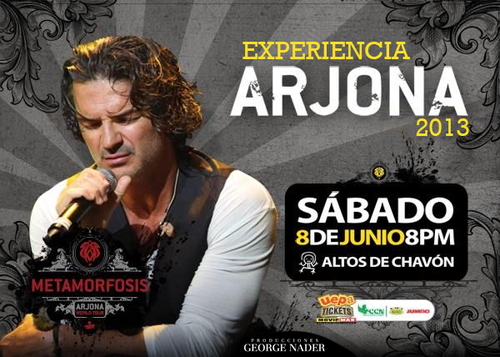 Tour Oficial Ricardo Arjona 2013
8 de Junio
Altos de Chavon
Republica Dominicana
Plaza La Lira
3:00Pm