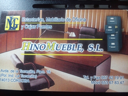 hinomueblesl's profile picture. Empresa dedicada a la venta de estanterias, mobiliario de oficina o tienda, cajas fuertes, nuevo y ocasión. Córdoba España