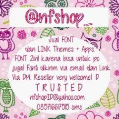 jual font 2in1 pc&bb app,tema,wall,dan cover bb. minat mention. testi cek fav, list cek fav. cp: nfshopID@yahoo.com {Payment:Elektrik/VoucherIM3}