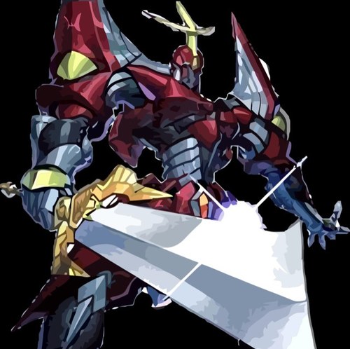 A Master swordsman, he hides his true identity under a suit of red mechanical armor. He takes his name from the blade he uses.