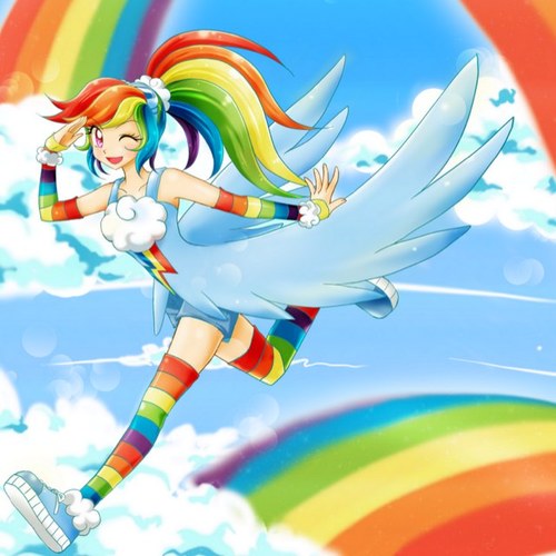 Sup! Im Rainbow Dash! Human! 18 Hahah! Speed it up pony's! #TomBoy and I'm #Single! Sooooooooooo! Wanna hang, dude! #Pegasus