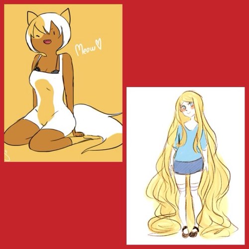 Fionna:im 16 and im an adventuress and kick evils butt! Cake: Fi's sis im 17 and a human cat! Both:pregnant and taken!!!!