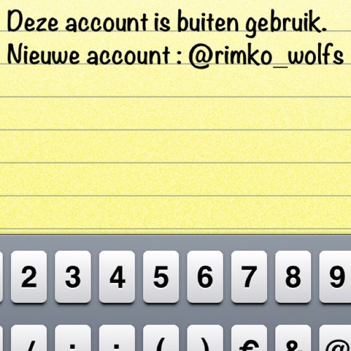 Deze account is buiten gebruik. Nieuwe account: @rimko_wolfs