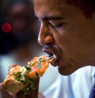 Because the meaning of life can be found through photos of Obama eating.