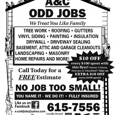 a c odd jobs acoddjobs twitter odd jobs flyer