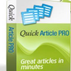 QuickArticlePro : Write unique articles and automatically submit them to number of top quality websites with the exclusive softwares offered by QuickArticlePro.