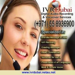 Specialized in Voice over Services & Branded messages on hold, IVR Recording, Greetings, Radio Spots. Voice overs for web, Presentations & Videos and much more.