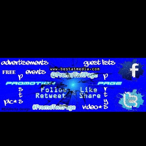 We promote all or followers 24-7 day and night. FOLLOW + RT + PROMOTE US BACK. At the FACEBOOK LIKE PAGE, there we promote all the people that LIKE OR PAGE.