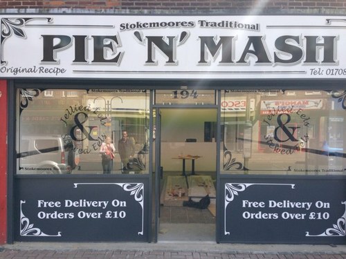StokeMoores Traditional East End Pie & Mash. Come & try our original recipe..........194, Elm Park Ave, Essex, RM12 4SD. Telephone: 01708 440 480