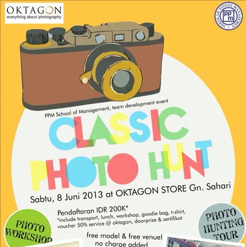 Photo hunting dengan menyediakan 10 model, 2 mobil klasik serta 3 tempat berbeda (Museum Prasasti, Rumah Akar, Oktagon Store)
Info : 081513036328