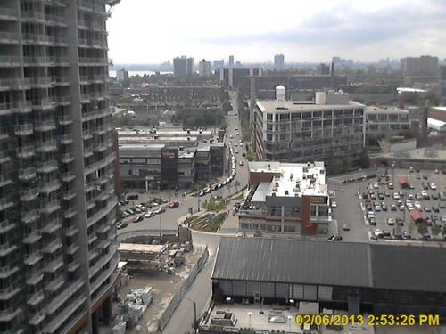 Your 24/7 live video stream of #LibertyVillage, #Toronto, facing Westward up Liberty Street to Dufferin Street, at our website: http://t.co/A2sWlZdbel