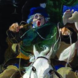 Paintings by Alexander Goudie, inspired by Robert Burns'  poem Tam o' Shanter. June 29th - August 26th 2013.      Kirkcudbright Town Hall.   Daily 10 - 5