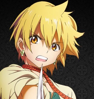 Alibaba Saluja, the former third prince of Balbadd. The owner of the Djinn, Amon. Dungeon Capturer and leader of Fog Troupe. Choosen by Alladin to be king.