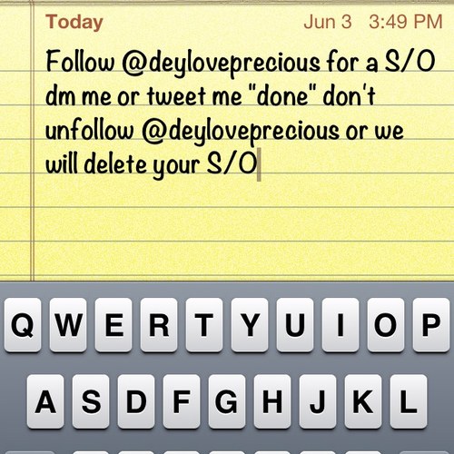 Follow @deyloveprecious for a S/O