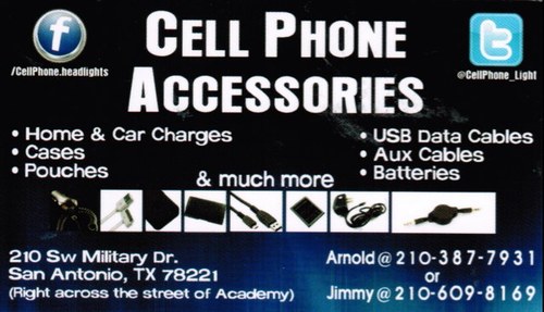 We Are Located Across Of Academy On Sw Military On An Outside Stand
We Sell Cell Phone Accessories
& We Also Restore Headlights