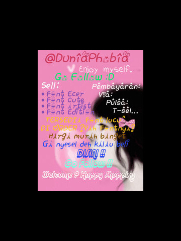 No barter!! Sell: Font, Wallpaper, Cover & Frame... Reseller welcome :) thx for serious buyer :) open: 7Am-9Pm. Minat? Mention & Dm ;)
