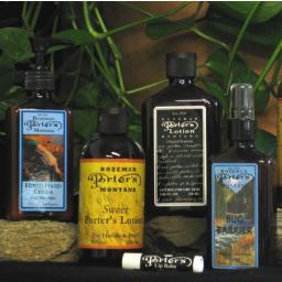 Porter's Lotion - family safe natural skin care products - hand lotion, hand cream, shaving cream, lip balm, dry skin lotion, herbal skin care, muscle rub.