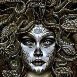 ... habito el lejano occidente, al otro lado del Océano, donde se encuentran los límites de la Noche.
'La medusa no aniquila, mira de frente y se ríe'