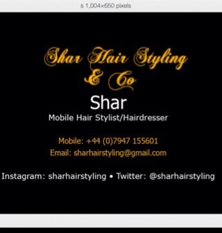 sharhairstyling's profile picture. Mobile hair dresser & now fashion earring maker. Contact me for details instragram: sharhairstyling 07947-155601 email sharhairstling@gmail.com BB2AD743F7