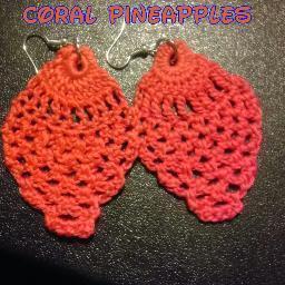 Makes crochet items like earrings, hats, etc. Summer sale on all earrings. 7.50 a pair.