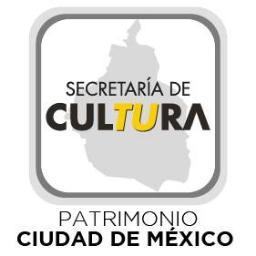 Twitter de la Coordinación de Patrimonio Histórico, Artístico y Cultural de la Secretaría de Cultura del Gobierno del Distrito Federal