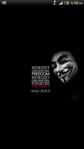 We are Anonymous, We are Legion, We don't forgive, We don't forget, United as one, divided by zero, Expect Us.