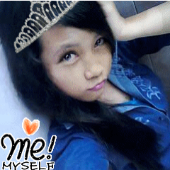 a single girl, a student at SMA N 1 Pangandaran, blue lovers.