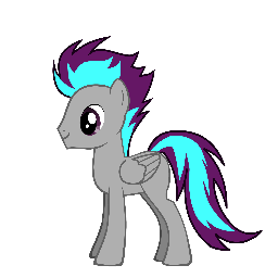 Hey, there! I'm new to Ponyville... and I hope to one day become a Wonderbolt! (My Cutie Mark is a Light Blue Lightning Bolt)
