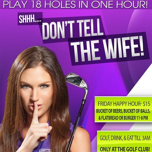 The Golf Club is an indoor golf simulation bar with food. Play on over 80 course from accross the world as well as driving range, putting practice and contest!