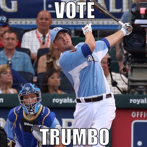 Here to tell you why Mark Trumbo deserves your vote in the 2014 All Star Game. 
Vote here: http://t.co/nHGBugRcdk 
#VoteTrumbo