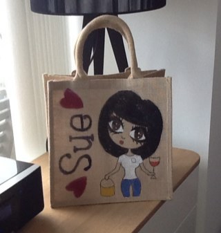 We do handpainted eco friendly jute bags for £10 , we do canvas for £7 and we also do bracelet for £5 x