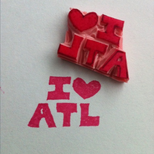 I carve stamps, use them to make art, and leave them around the city for you to find. #fafatl