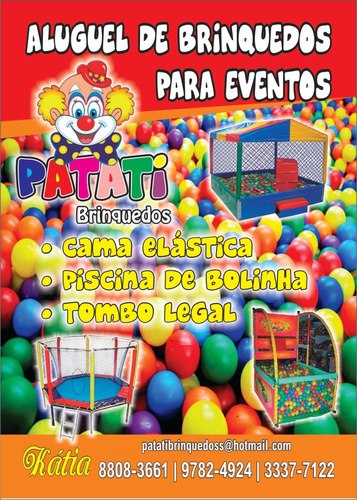 aluguel de brinquedos para eventos......
telefone para contatos
33315730
88083661
97824924