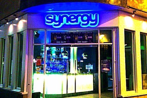 Synergybar is located in middle street Brighton. Free entry and £1.50 jagerbombs Tuesday night to Saturday night open 8-3.