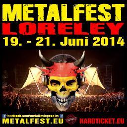 Metalfest Loreley - In Metal We Trust! June 19-21, 2014. Ticket pre-sale 09/01/2013 at http://t.co/US33wxkoeE. #Music #Metal #Festival #OpenAir #Metalfest