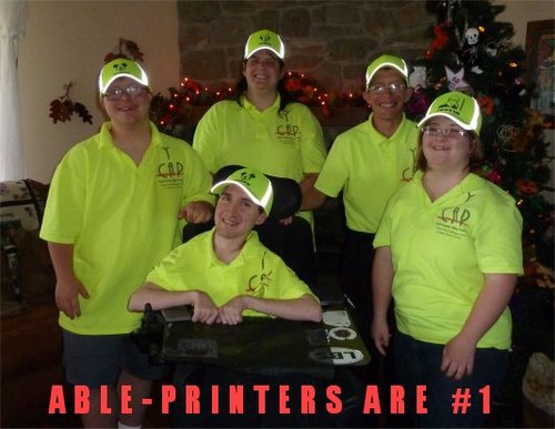 Screen Printing by Challenged adults (non-profit)
YORK COUNTY ABLE PRINTERS - York - PA   We Print Tee's/Polos/Mugs - email request: ableprinters1@comcast.net