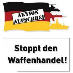 Aktion Aufschrei - Stoppt den Waffenhandel! Gegen den Export von Terror und Gewalt made in Germany!
Impressum: http://t.co/fBdAmIf0yT
