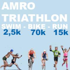 De AmRo Triathlon is een 2,5 km Swim, 70 km Bike en 17,5 km Run van het stadhuis van Amsterdam tot het stadhuis van Rotterdam voor schoon water @triforwater