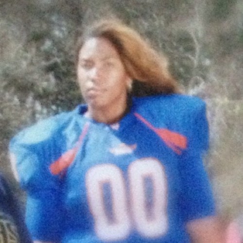 I am a working woman as well as a football player. Most cannot believe it, but it's real. Yes, I play full contact football for the Atlanta Phoenix #00.