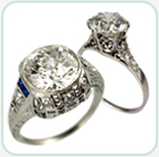 Vintage engagement rings online and in person.