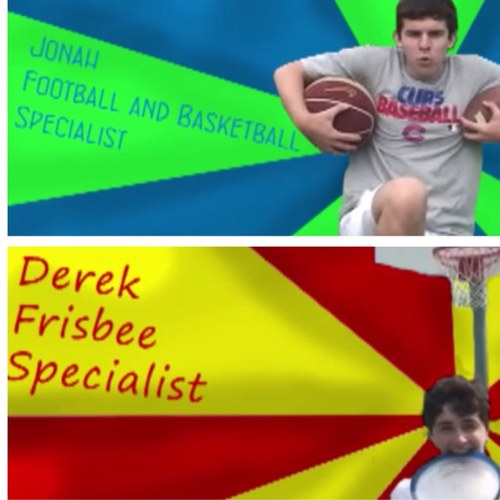 Football, Basketball, and Frisbee trick shots all day baby