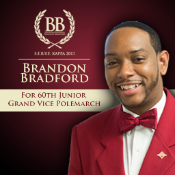 servekappa's profile picture. Welcome to the Twitter page to elect Brother Brandon Bradford for the 60th Junior Grand Vice Polemarch of Kappa Alpha Psi Fraternity, Inc. I follow back!