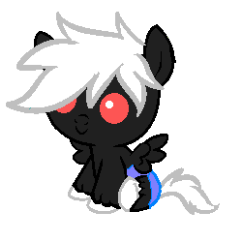 11 Years Old Son of @mlp_TechOrganic - Wild Flame and the abandon father is a black Pegasus named Dark Cypher, Also has a sister @mlp_BlackVelvet.